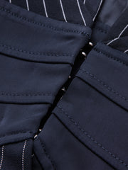 Blazer marine rayé à écharpe