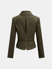 Veste aspect daim à plis