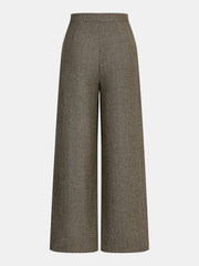 Pantalon ample en tweed brun, pièce seule, vue de dos