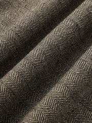 Pantalon ample en tweed brun, détail du tissu