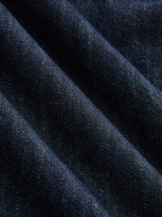 Top denim col montant