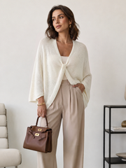 Cape tricot col V ample