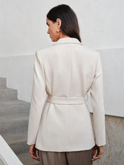 Blazer ivoire à ceinture