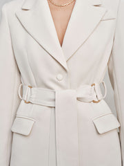 Blazer ivoire à ceinture