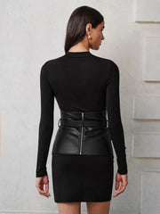 Robe corset maille superposition simili