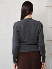 Top tricot drapé boutonné
