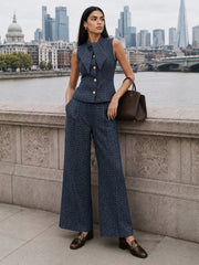 Ensemble gilet tweed pantalon droit