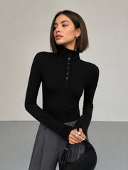 Chemise col entonnoir manches longues