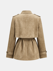 Trench utility aspect daim à ceinture