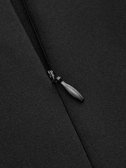 Robe ajustée col montant ourlet plissé
