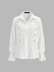 Chemise boutonnée poignets plissés