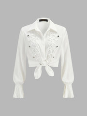 Chemise boutonnée poignets plissés