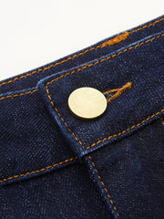 Jupe crayon midi bicolore denim
