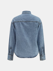 Chemise jean col lavallière