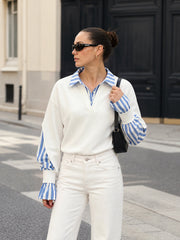 Sweat rayé effet deux pièces