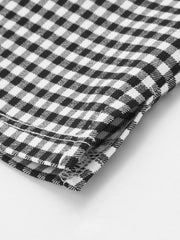 Pantalon corsaire à carreaux vichy, détail de l'ourlet