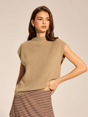 Top tricot côtelé manches courtes