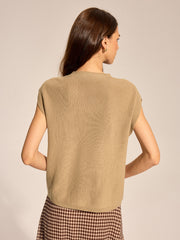 Top tricot côtelé manches courtes