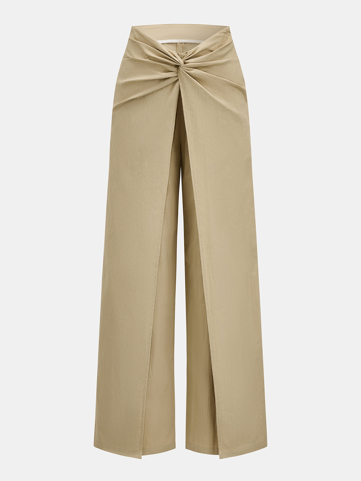 Pantalon large à nœud beige, pièce seule, vue de face