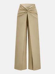 Pantalon large à nœud beige, pièce seule, vue de face