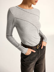 Top asymétrique manches longues