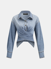Chemise en jean taille croisée