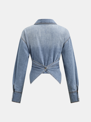 Chemise en jean taille croisée