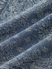 Jean ample à motif bandana bleu, détail du motif