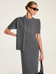 Ensemble robe maxi tricot et châle