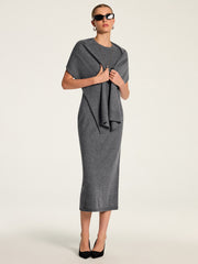Ensemble robe maxi tricot et châle