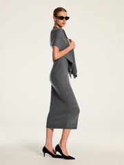 Ensemble robe maxi tricot et châle
