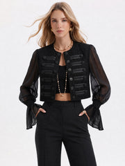 Veste noire napoléon manches voile