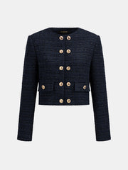 Veste tweed marine croisée