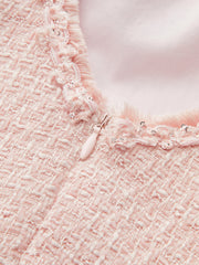 Robe courte sans manches tweed