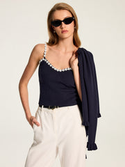Ensemble débardeur et cardigan fleuri