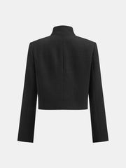 Blazer noir court col montant