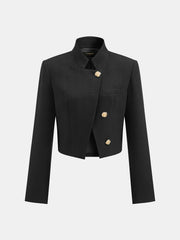Blazer noir court col montant