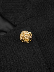 Blazer noir court col montant