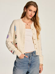 Cardigan motif jacquard