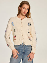 Cardigan motif jacquard