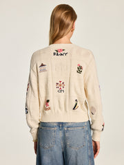 Cardigan motif jacquard