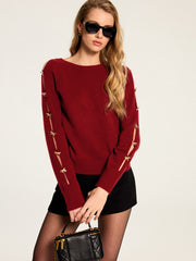 Pull nœud manches découpées