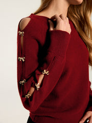 Pull nœud manches découpées