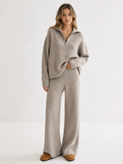 Ensemble pull zippé laine