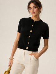 Cardigan maille à détails métalliques