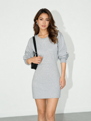 Robe dos nu manches longues