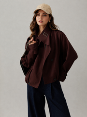 Veste oversize bordeaux col boucle