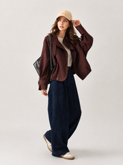 Veste oversize bordeaux col boucle