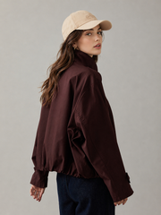 Veste oversize bordeaux col boucle