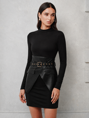 Robe corset maille superposition simili
